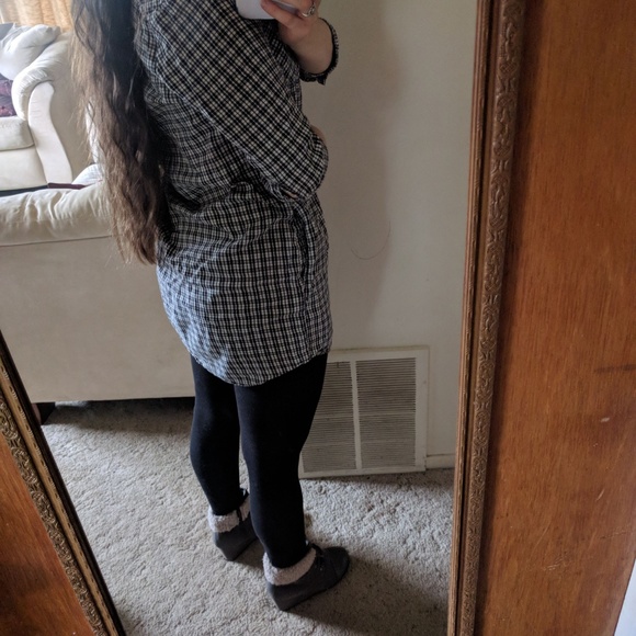 Fox Black & White Plaid Tunic Shirt S - Picture 3 of 3